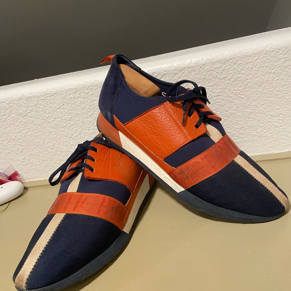 Stylish Navy and Orange Sneakers